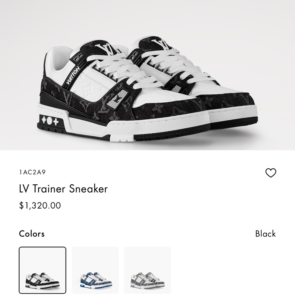 Women’s Black and white Louis Vuitton trainers 38.5